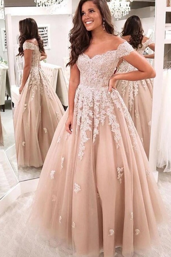 Elegante Abendkleider mit Spitze | Abiballkleider Abendmoden Online