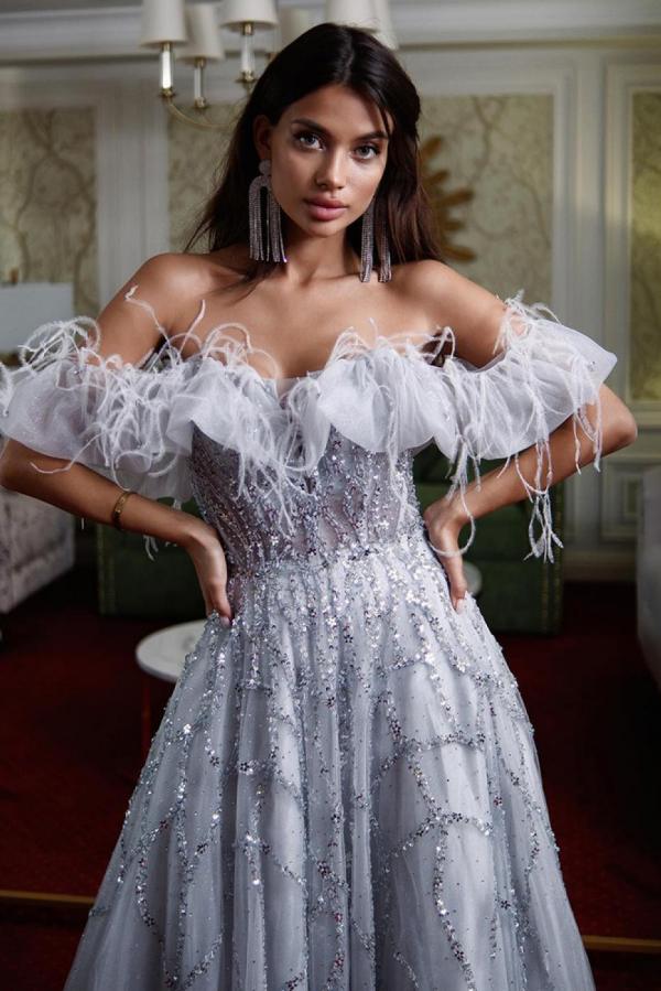 Champagne Abendkleider Lang Glitzer | Abiballkleider Abendmoden Online-babyonlinedressde