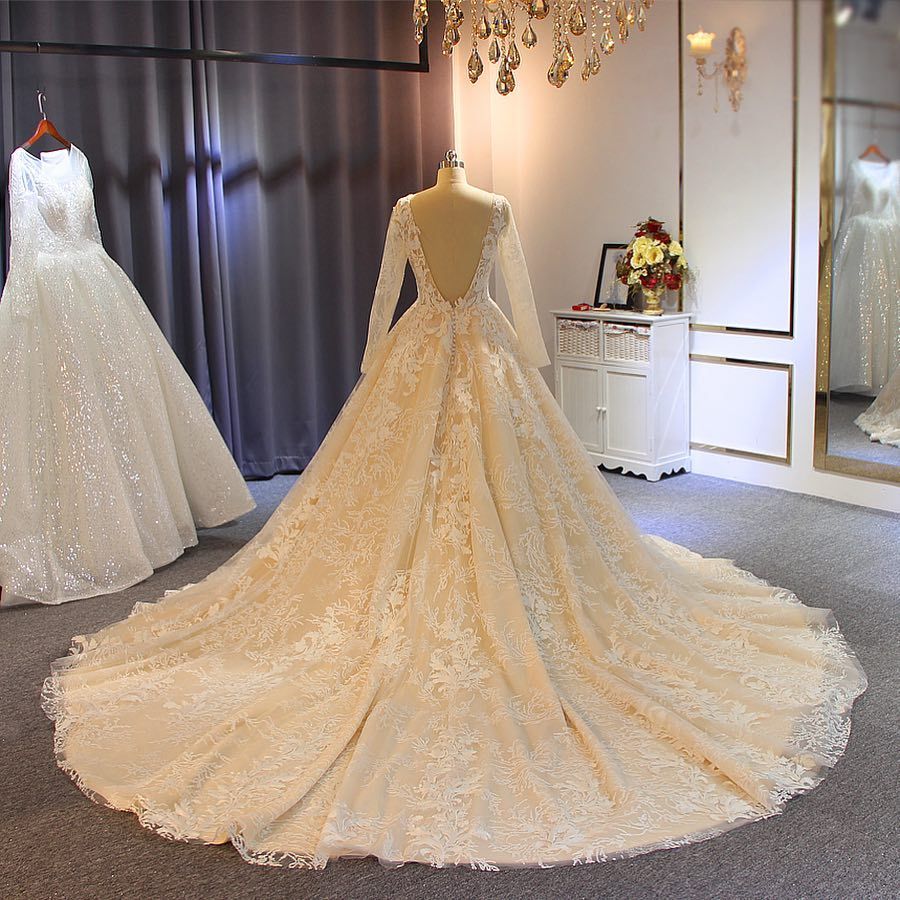 Luxus Brautkleider Mit Ärmel | A Linie Hochzeitskleider Spitze Online