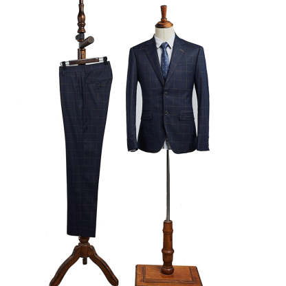 Maßgeschneider Anzug Navy Blau 2 Teilig Business Anzüge Slim Fit-babyonlinedressde