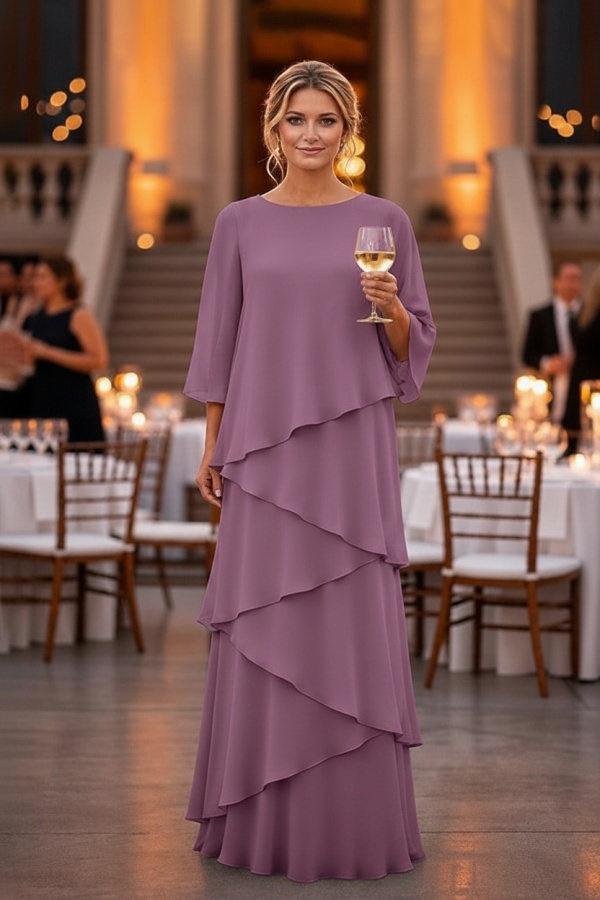 Himmel Blau Fsetliche Partykleider Schlichte Braumutterkleider Chiffon