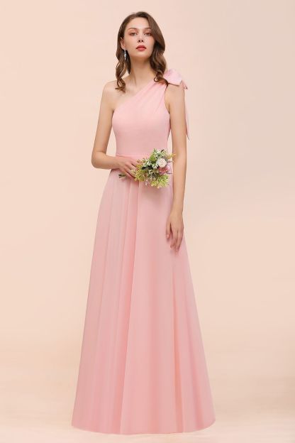 Brautjungfernkleider Lang Rosa | Chiffon Kleider Brautjungfern Günstig