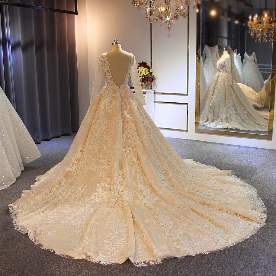 Luxus Brautkleider Mit Ärmel | A Linie Hochzeitskleider Spitze Online