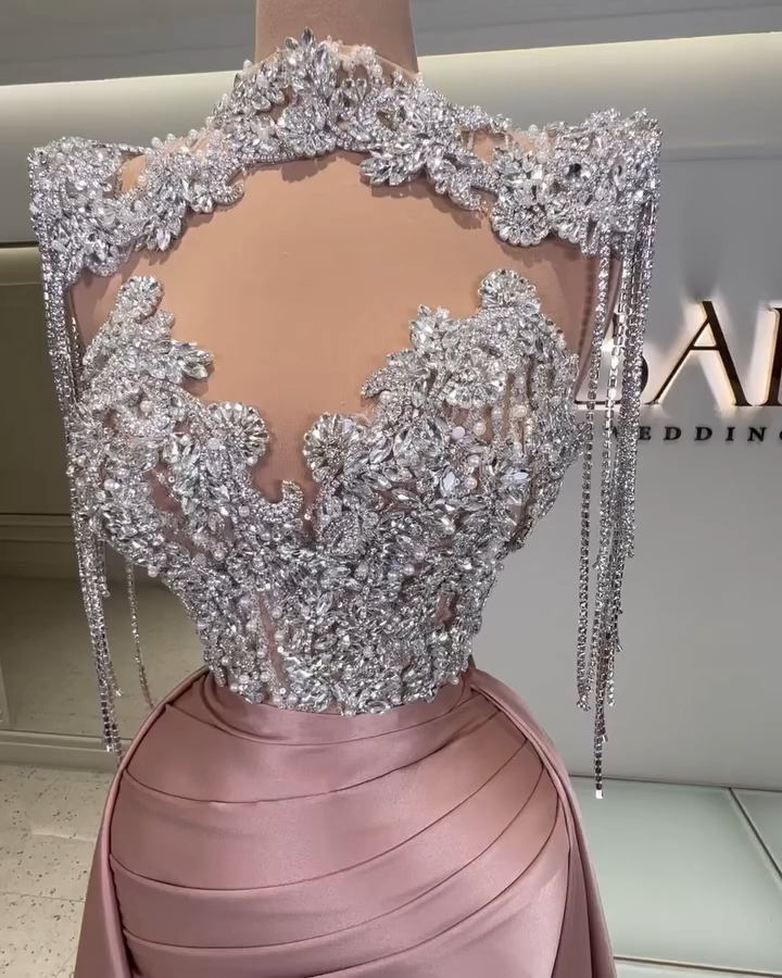 Extravagante Abendkleider Lang Glitzer Rosa Ballkleider Abendmoden