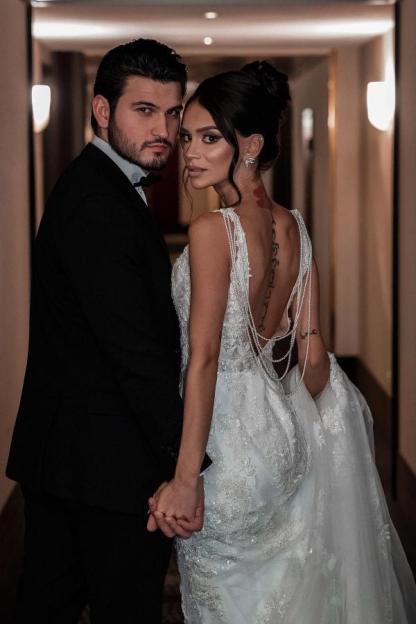 Designer Brautkleider Meerjungfrau Spitze | Sexy Hochzeitskleider V Ausschnitt