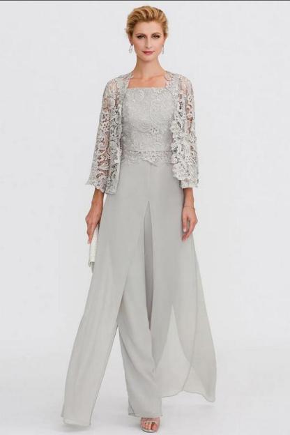 Elegante Brautmutterkleider Lang Günstig | 2 Teilig Brautmutterkleid mit Bolero