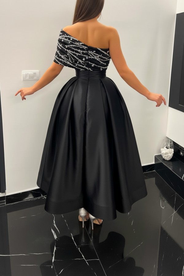 Black cocktail dresses party dresses short evening dresses with glitter