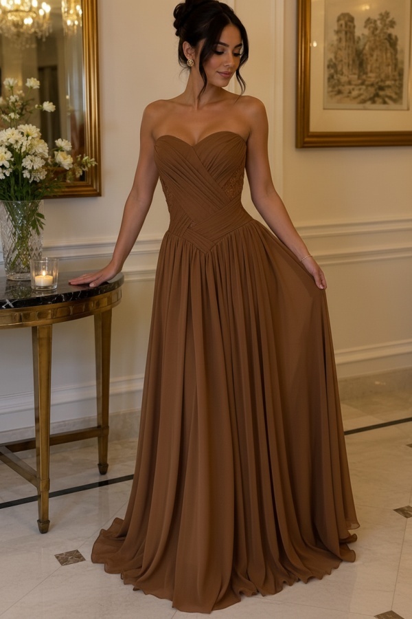 Gelb Abendkleider Lang Chiffon Schlichte Partykleider Günstig Online