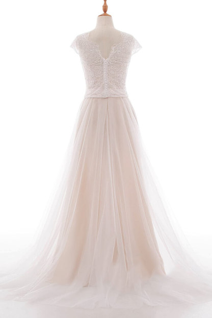 Elegante Brautkleider A linie | Hochzeitskleider Spitze Bodenlang