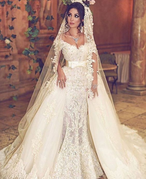 Designer Hochzeitskleider Weiß Spitze A Linie Brautkleider Günstig Kaufen