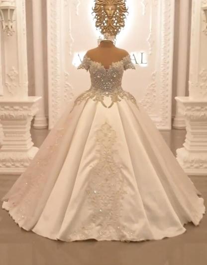 Prinzesin Brautkleider mit Ärmel | Satin Brautkleid Online Kaufen