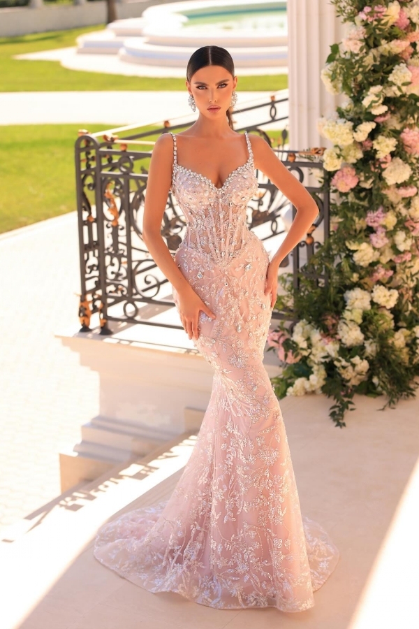 Designer Abendkleider Lang Spitze | Abiballkleider mit Glitzer-babyonlinedressde