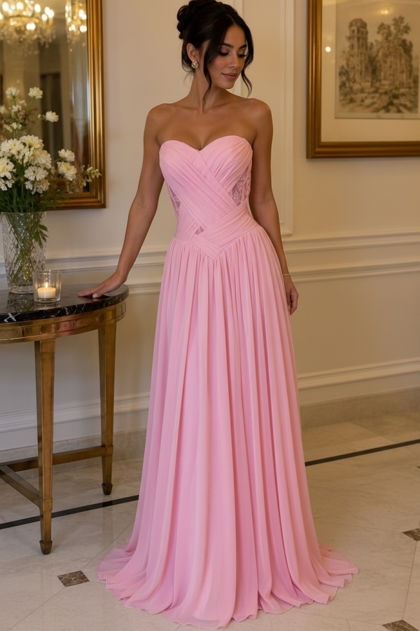 Gelb Abendkleider Lang Chiffon Schlichte Partykleider Günstig Online