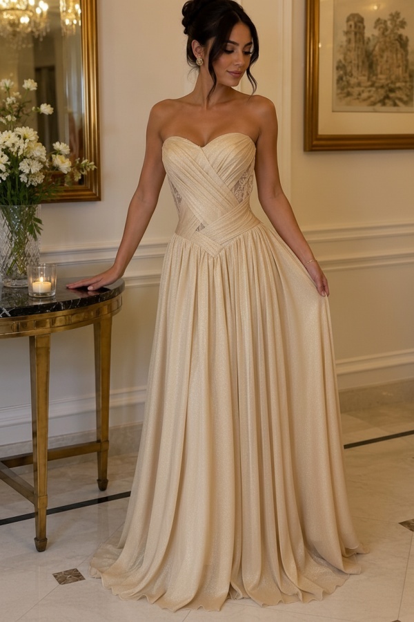Gelb Abendkleider Lang Chiffon Schlichte Partykleider Günstig Online
