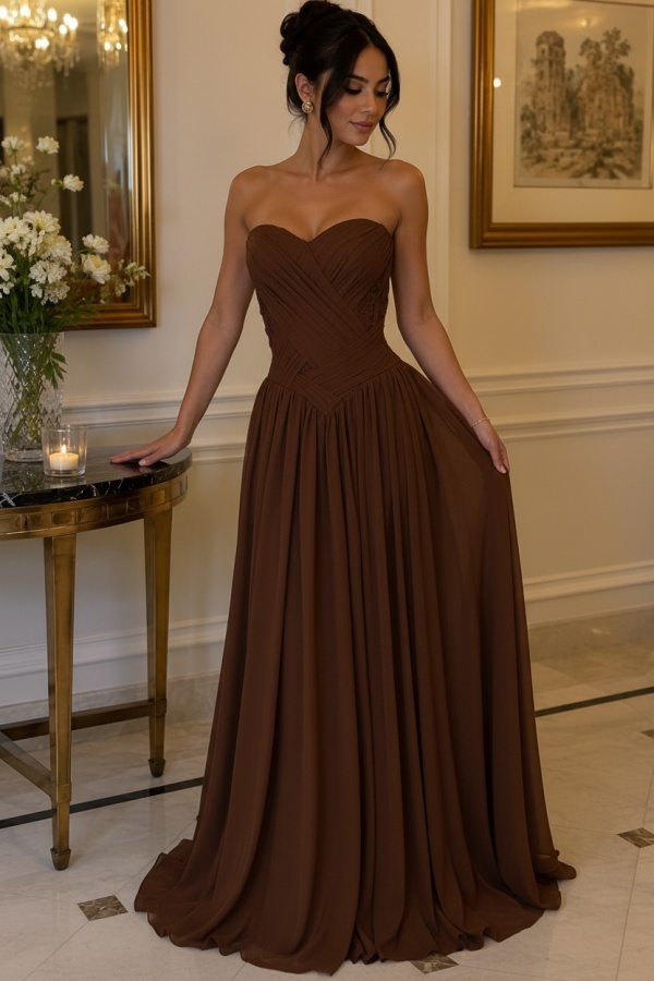 Gelb Abendkleider Lang Chiffon Schlichte Partykleider Günstig Online
