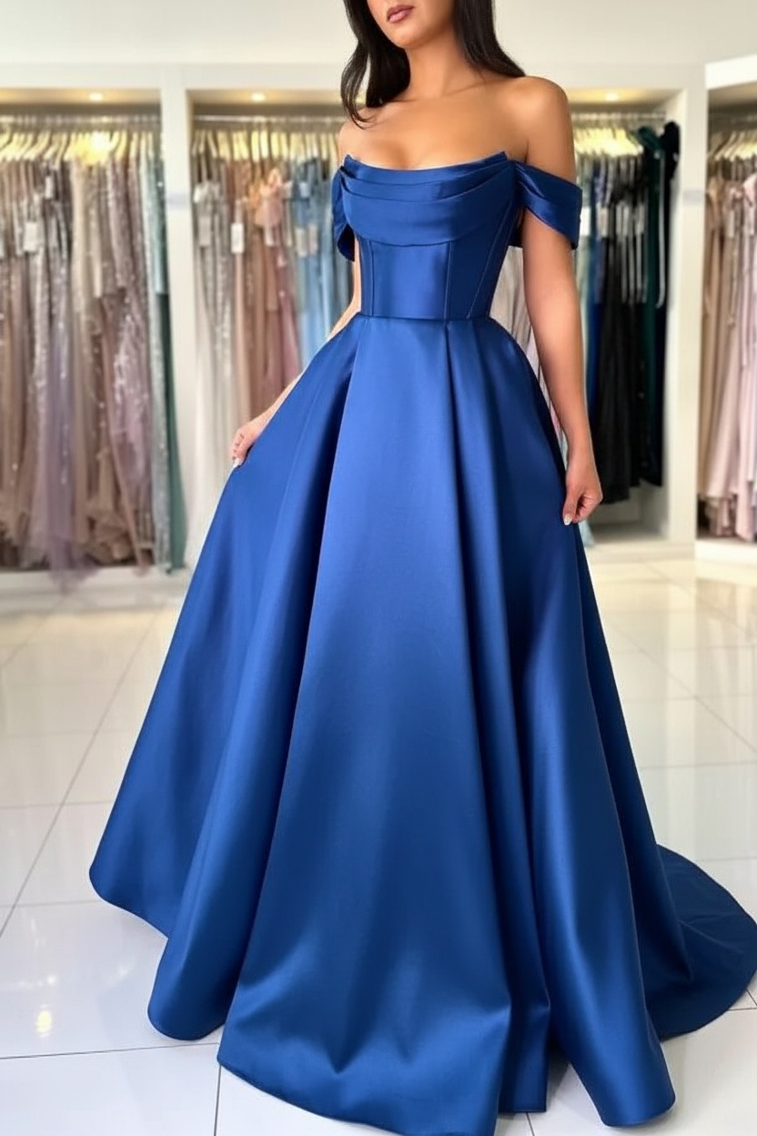 Simple Evening Dresses Long Cheap | Prom Dresses King Blue