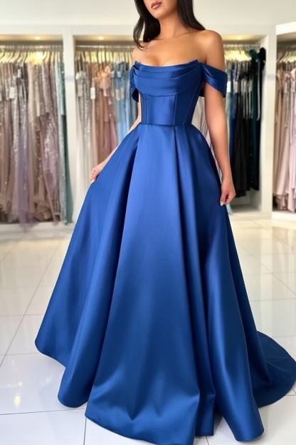 Simple Evening Dresses Long Cheap | Prom Dresses King Blue