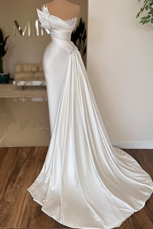 Elegante Abendkleider Lang Weiß | Günstige Abiballkleider Online