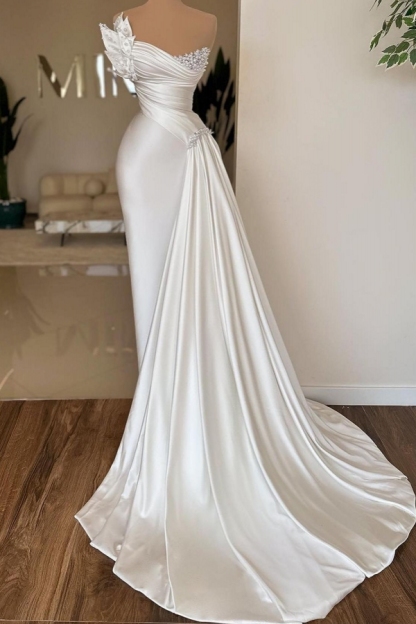 Elegante Abendkleider Lang Weiß | Günstige Abiballkleider Online