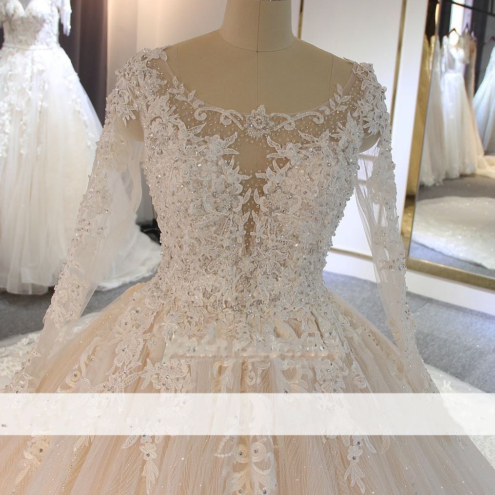 Luxus Brautkleider Spitze Ärmel | Hochzeitskleider A Linie Online