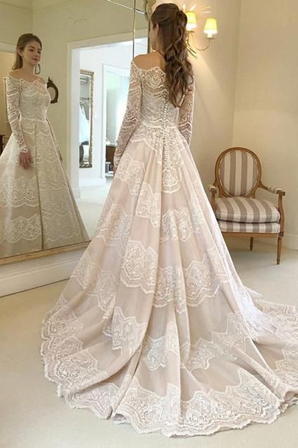 Elegante Brautkleider Mit Ärmel | Spitze Hochzeitskleider Günstig Online-babyonlinedressde