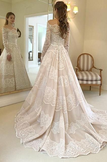 Elegante Brautkleider Mit Ärmel | Spitze Hochzeitskleider Günstig Online-babyonlinedressde