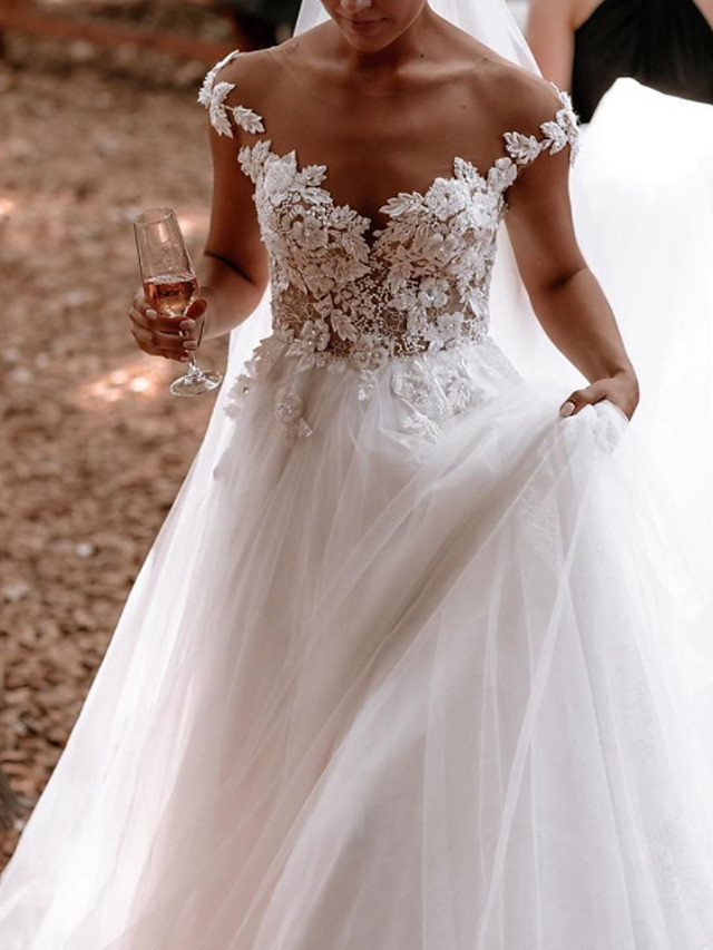 Designer Brautkleider mit Spitze | Hochzeitskleider Tüll Günstig Online