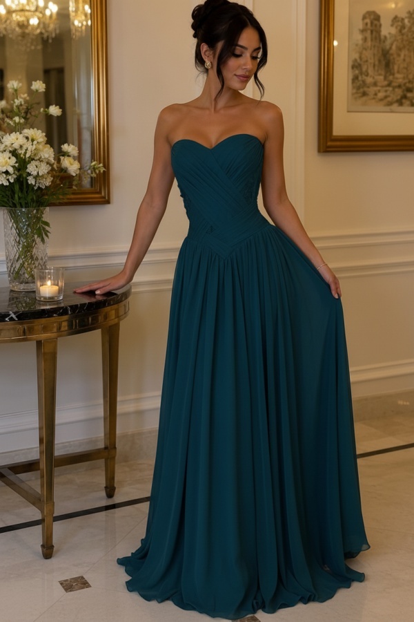 Gelb Abendkleider Lang Chiffon Schlichte Partykleider Günstig Online