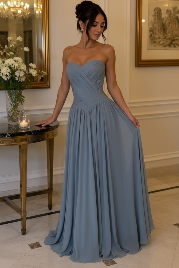 Gelb Abendkleider Lang Chiffon Schlichte Partykleider Günstig Online