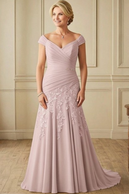 Champagne Brautmutterkleider Lang Günstig Kleider für Brautmutter