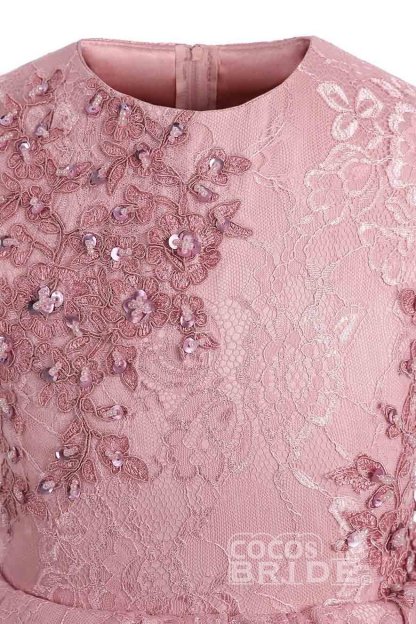 Blumenmädchen Kleid Spitze | Blumenmädchenkleider Rosa-babyonlinedressde
