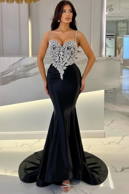 Elegante Abendkleider Lang Blau | Abiballkleider mit Glitzer