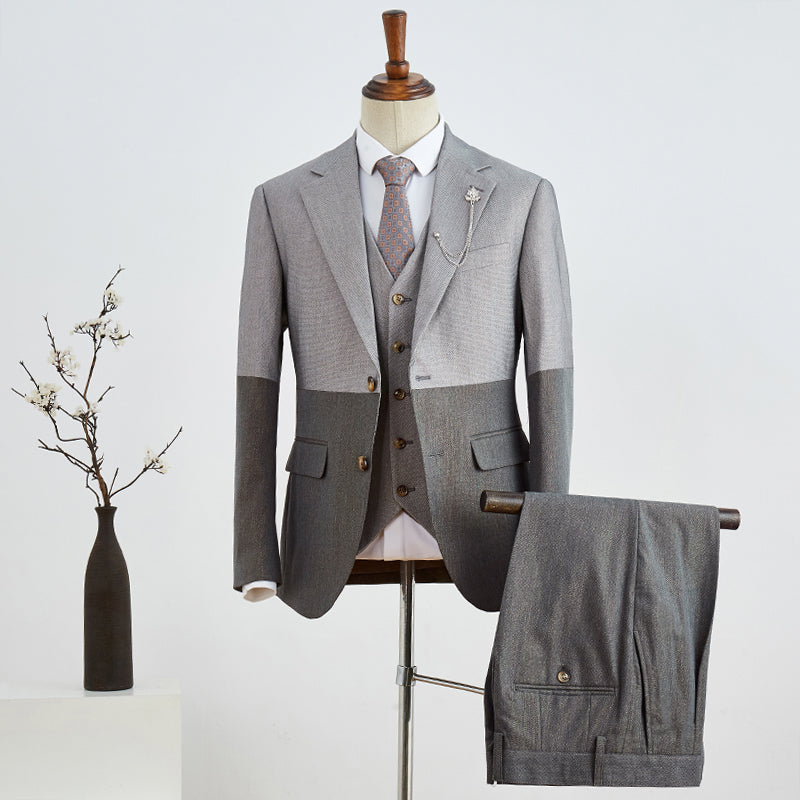 Brady New Arrival Gray 3 Pieces Notched Lapel Slim Fit Business Suit-babyonlinedressde