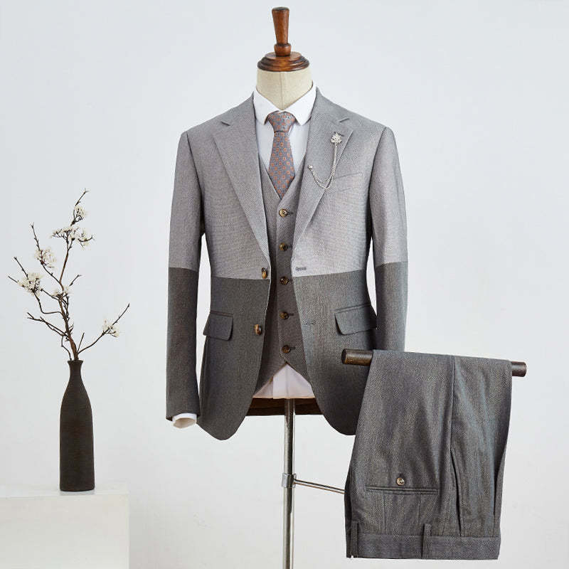 Brady New Arrival Gray 3 Pieces Notched Lapel Slim Fit Business Suit-babyonlinedressde
