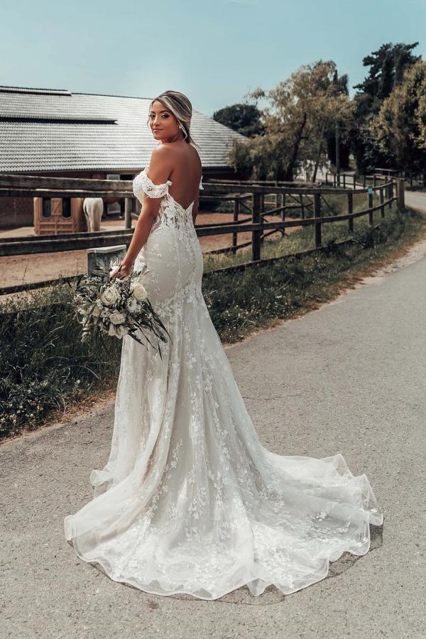 Elegante Brautkleider Meerjungfrau Spitze | Hochzeitskleider Onlin Kaufen-babyonlinedressde
