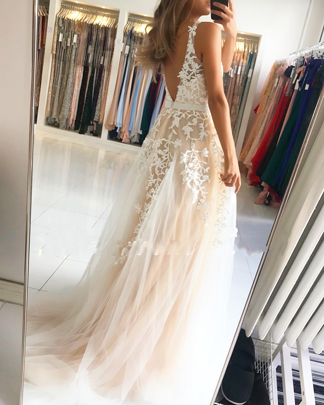 Elegante Abendkleider Spitze Lang | Weißes Abendkleid Bodenlang