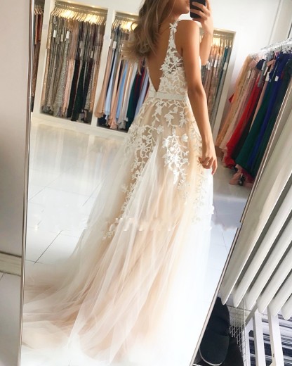Elegante Abendkleider Spitze Lang | Weißes Abendkleid Bodenlang
