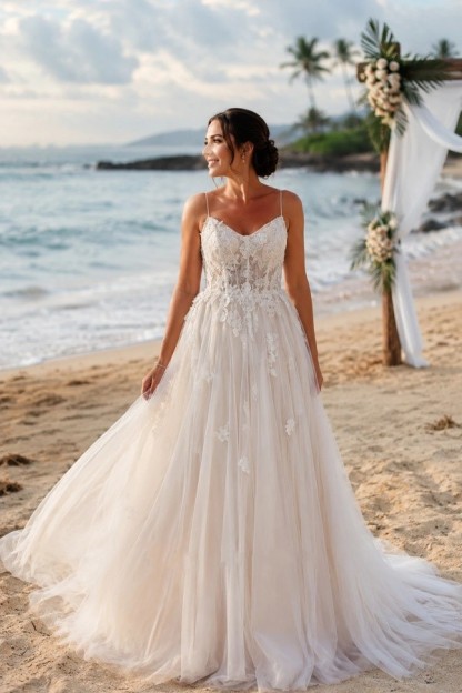 Schlichte Brautkleider A Linie Mit Spitze Boho Hochzeitskleider