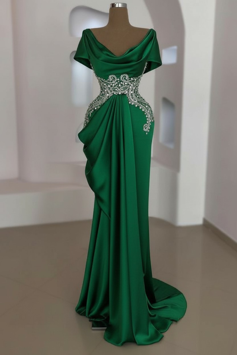 Schlichte Abendkleider Lang Silber | Günstige Abiballkleider Mit Glitzer