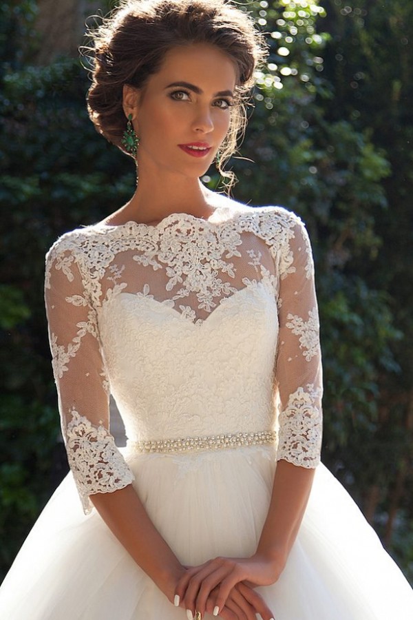 Günstige Brautkleider Prinzessin | Hochzeitskleider Spitze Ärmel-babyonlinedressde