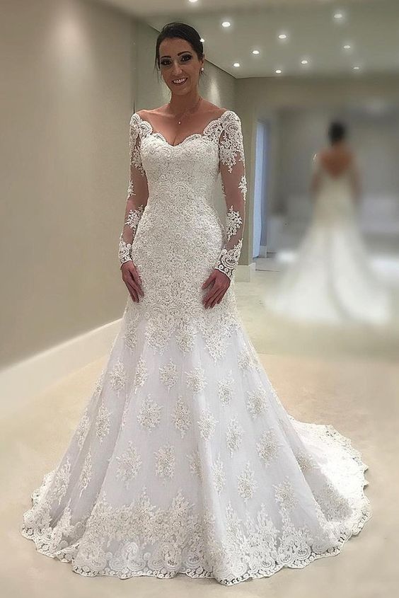 Fashion Brautkleider Mit Spitze A Linie | Hochzeitskleider mit Ärmel-babyonlinedressde
