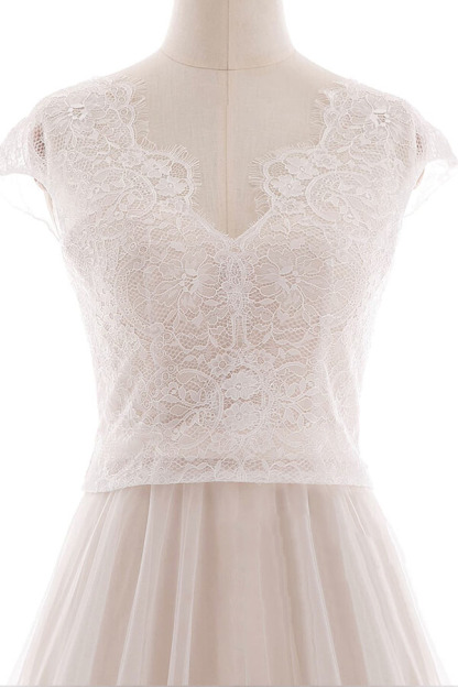 Elegante Brautkleider A linie | Hochzeitskleider Spitze Bodenlang