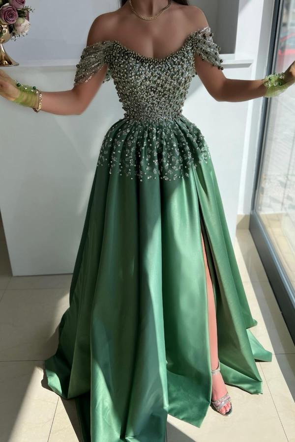 Designer Abendkleider Lang Glitzer | Abiballkleider Grün Günstig-babyonlinedressde