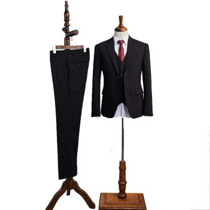 Schwarzer Herren Anzug Komplett Set Business Anzüge Slim Fit-babyonlinedressde