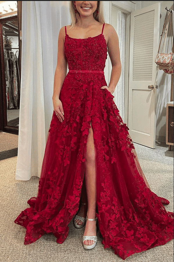 Elegante Abendkleider Lang Rot | Abiballkleider Partykleider Online