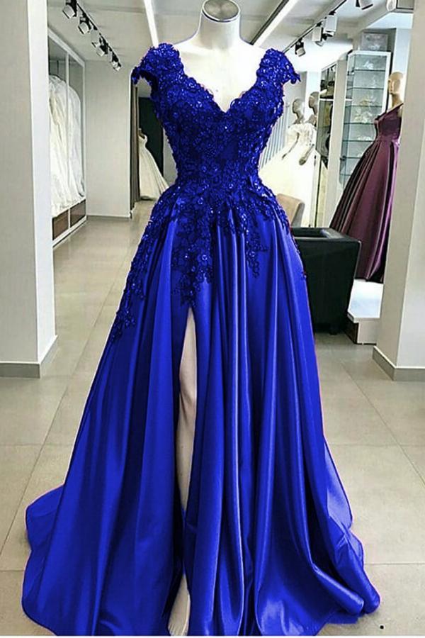 Designer Abendkleider Blau | Abiballkleider Lang Günstig Online
