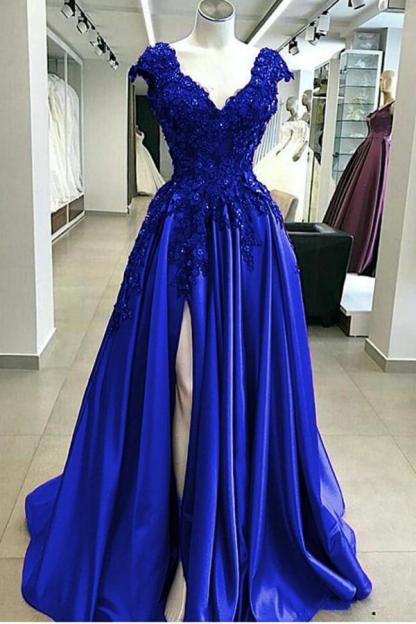 Designer Abendkleider Blau | Abiballkleider Lang Günstig Online