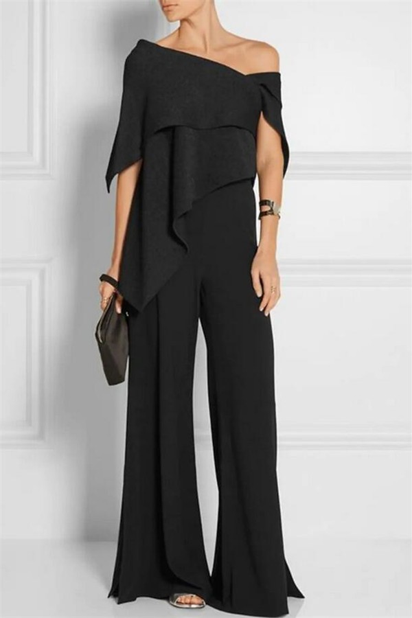 Schwarze Brautmutterkleider Günstig | Jumpsuit Kleider für Brautmutter-babyonlinedressde