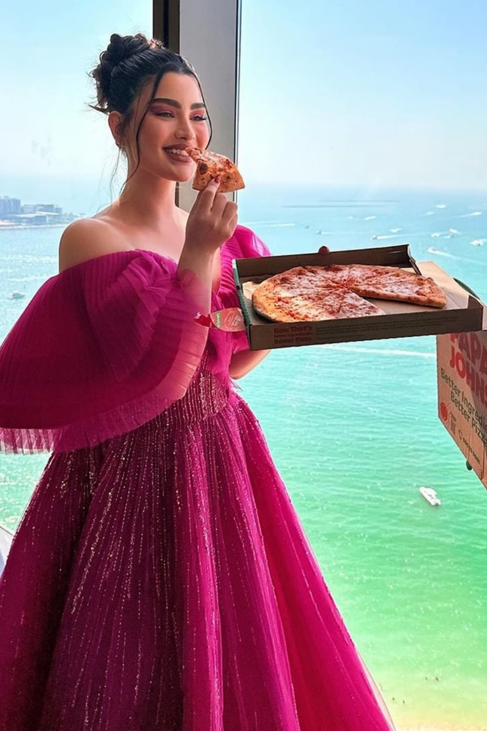 Fuchsia Abendkleider Lang Glitzer | Abiballkleider Abendmoden online-babyonlinedressde