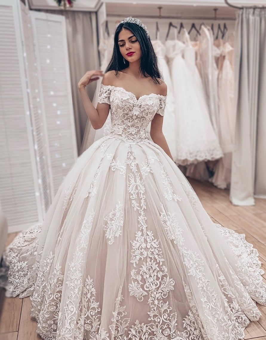 Luxus Brautkleider Prinzessin | Spitze Hochzeitskleider Online Kaufen